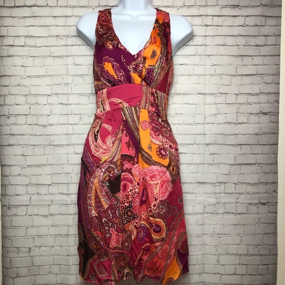 Mattox Halter Chiffon Party Dress Pink Orange Size 2 - Picture 1 of 13